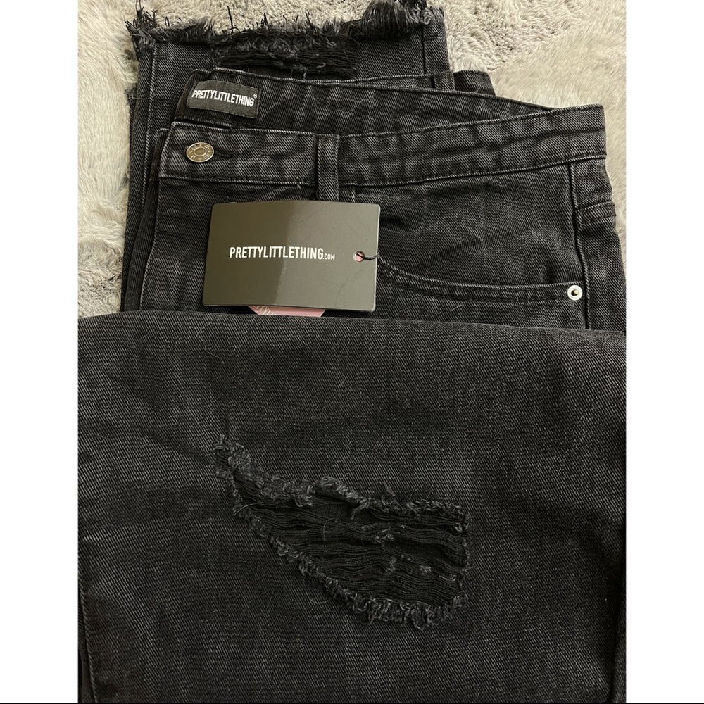 Plus black distressed jeans